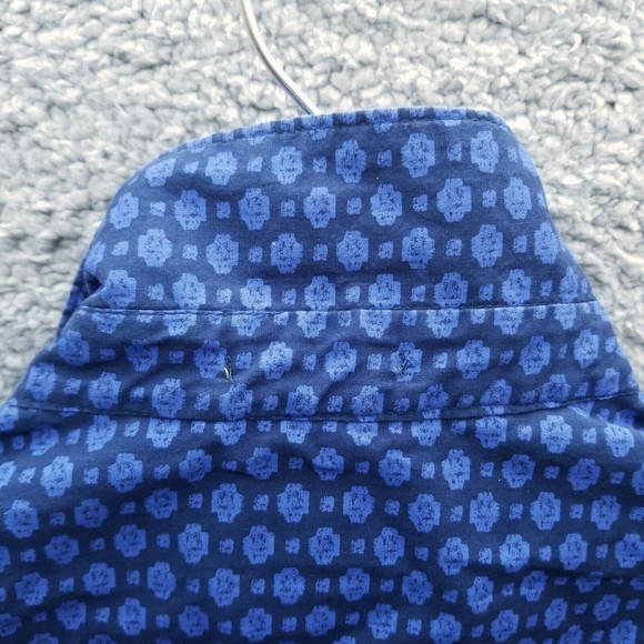 Denim & Flower L Geometric Blue Short Sleeve Button-Down Shirt 43" 28.5" 8.5" - Picture 12 of 12